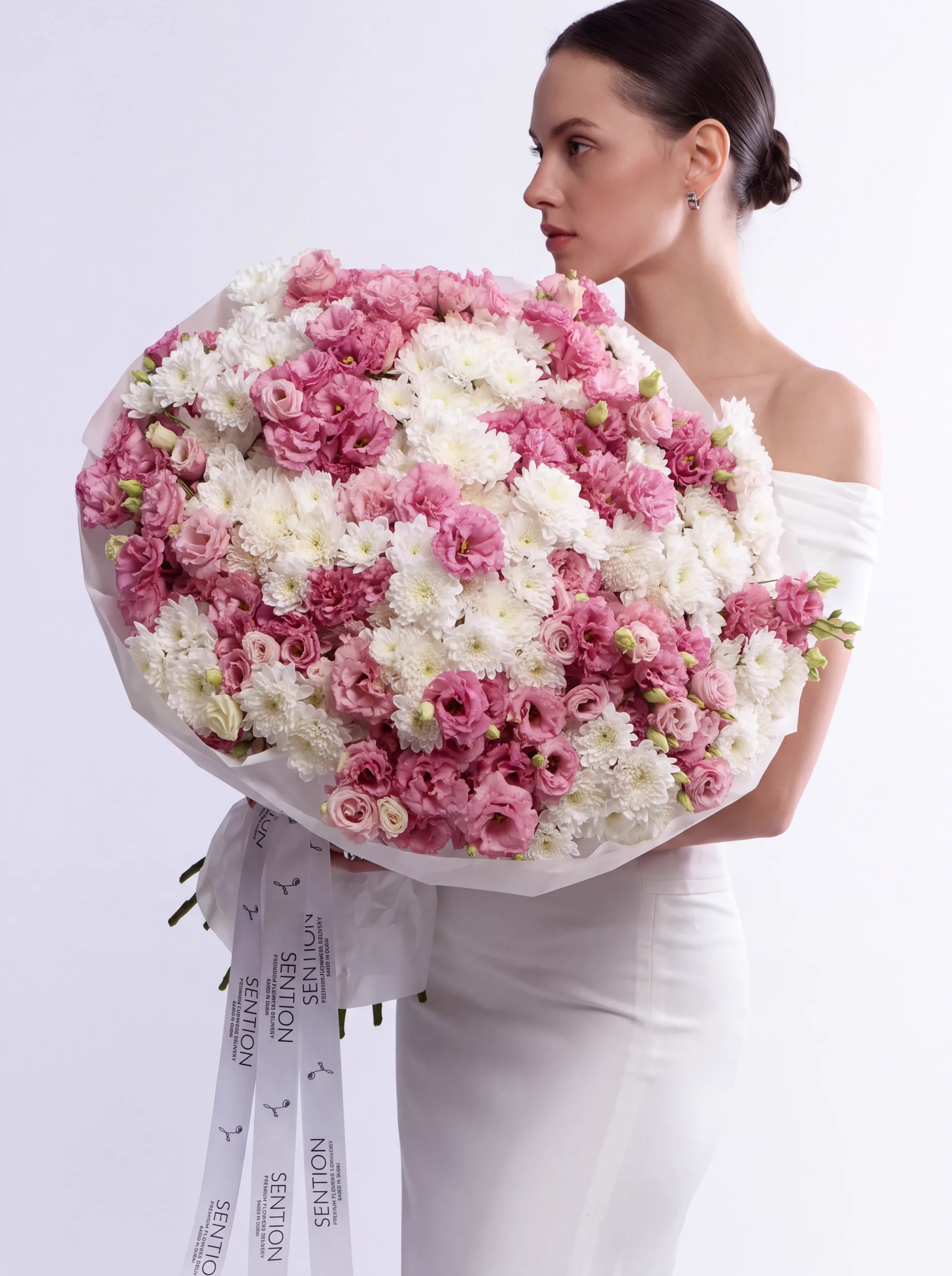 Lisianthus and chrysanthemum