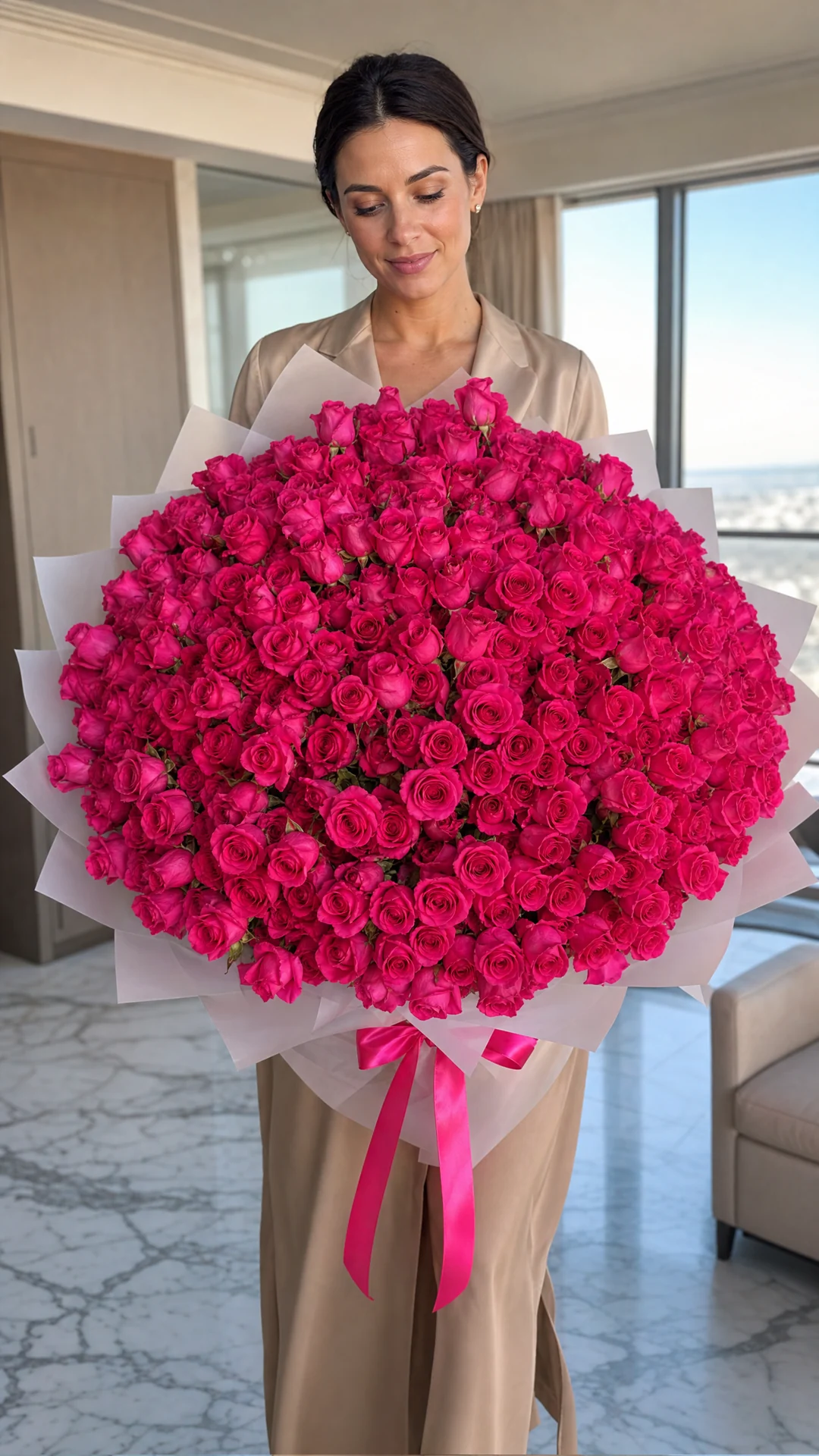 500 Hot Pink Roses